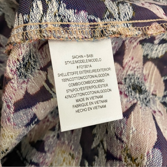 Sachin & Babi X Anthropologie Size 8 Maxi Skirt Waist Tie Jacquard Floral Used - Picture 13 of 14